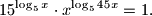 
15^{\log_5 x}\cdot x^{\log_5 45x}=1.
