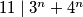 11 \mid 3^n + 4^n
