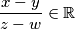 \dfrac{x-y}{z-w} \in \mathbb{R}