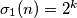 \sigma_1(n) = 2^k