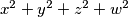 x^2 + y^2 + z^2 + w^2