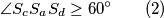 \angle S_c S_a S_d \geq 60^{\circ} \qquad (2)