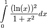 \int_{0}^{1} \frac{(\ln (x) )^2 }{1+x^2} dx
