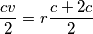 \frac{cv}{2} = r\frac{c + 2c}{2}