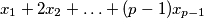 x_1+2x_2+ \ldots + (p-1)x_{p-1}