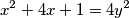 x^2+4x+1=4y^2