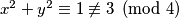 x^2 + y^2 \equiv 1 \not\equiv 3 \pmod{4}