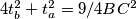 4t_b^2+t_a^2=9/4BC^2