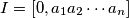 I = [0, a_1 a_2 \cdots a_n]