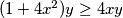 (1+4x^2)y \geq 4xy