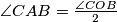 \angle CAB=\frac{\angle COB}{2}